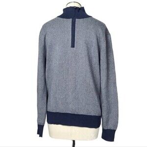 J. Crew Factory Half Zip Blue White Sweater Men's Size S
